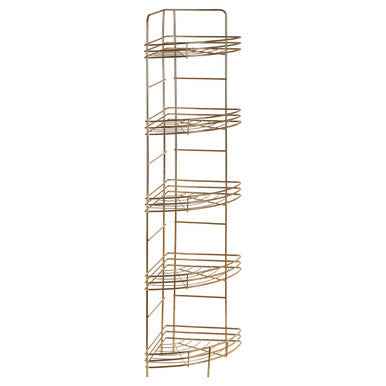Dara 5 Tier Gold Finish Corner Storage Rack