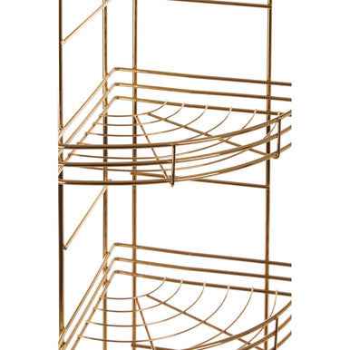Dara 5 Tier Gold Finish Corner Storage Rack