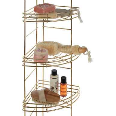 Dara 5 Tier Gold Finish Corner Storage Rack
