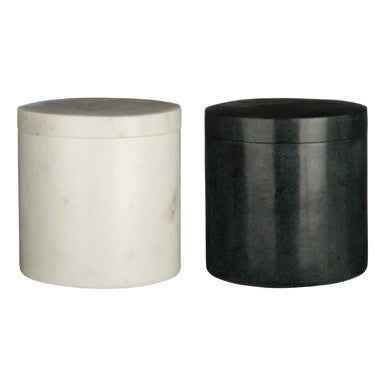 Abaska Off White Marble Cotton Jar