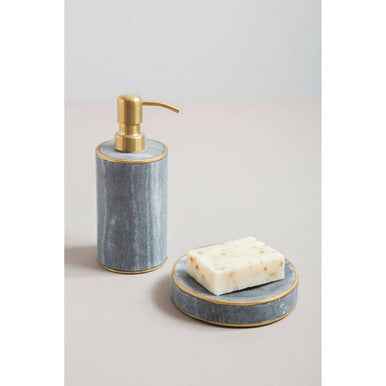 Grey Marble And Gold Finish Lotion Dispenser