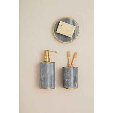 Grey Marble And Gold Finish Lotion Dispenser
