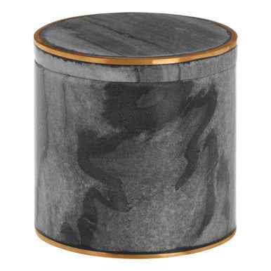 Grey Marble Brass Storage Pot