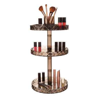 Beauty Three Tier Revolving Black Cosmetic Organiser