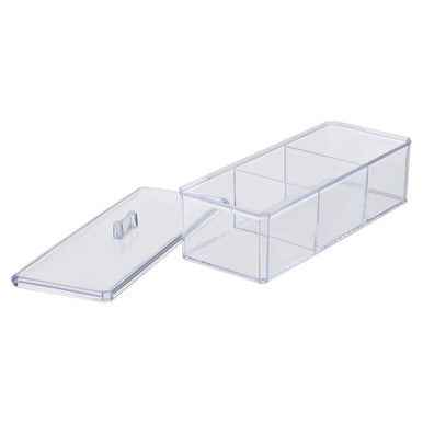 Beauty 3 Compartment Cosmetics Organiser With Lid