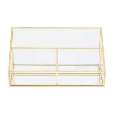 Beauty Glass Makeup Organiser With 3 Compartments