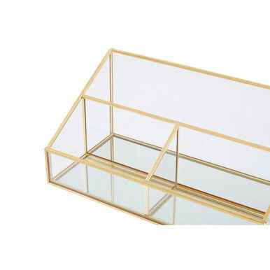 Beauty Glass Makeup Organiser With 3 Compartments