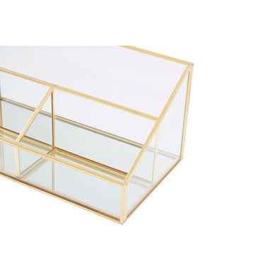 Beauty Glass Makeup Organiser With 3 Compartments