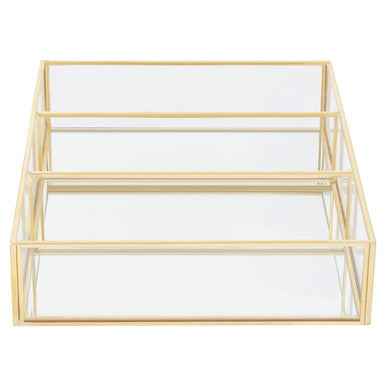 Beauty 3 Compartments Clear Glass Makeup Organiser