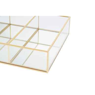 Beauty 3 Compartments Clear Glass Makeup Organiser