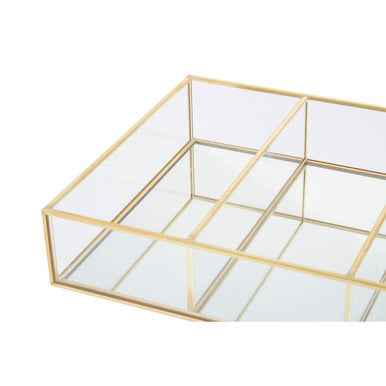 Beauty 3 Compartments Clear Glass Makeup Organiser