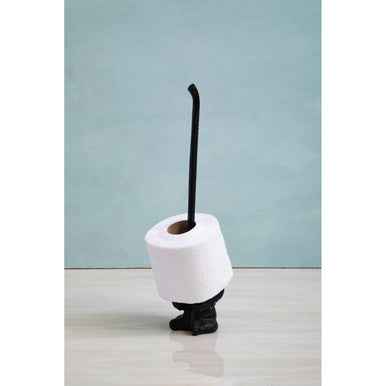Fauna Black Metal Elephant Toilet Roll Holder