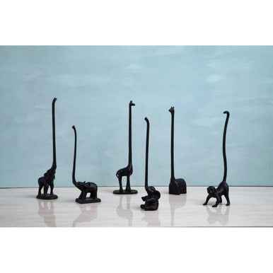 Fauna Black Metal Elephant Toilet Roll Holder