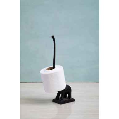 Fauna Black Finish Elephant Toiler Roll Holder