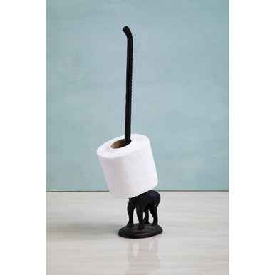 Fauna Black Finish Elephant Toilet Roll Holder