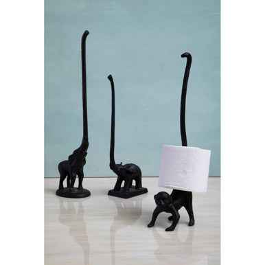 Fauna Black Finish Elephant Toilet Roll Holder