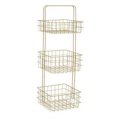 Kirby Three Tier Gold Finish Storage Caddy