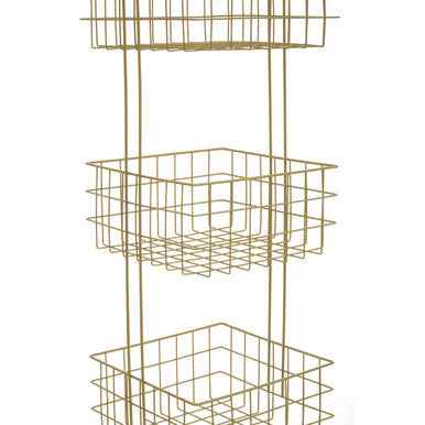 Kirby Three Tier Gold Finish Storage Caddy