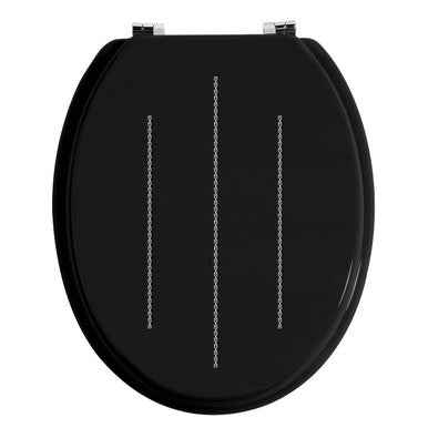 Black Toilet Seat With Diamante Detail
