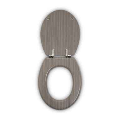 Brooks Grey Wood Toilet Seat