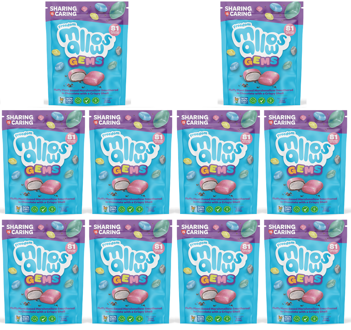 10 x Freedom Mallows Gems - 100g