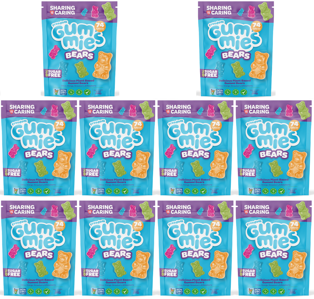10 x Freedom Gummies Bears - 100g