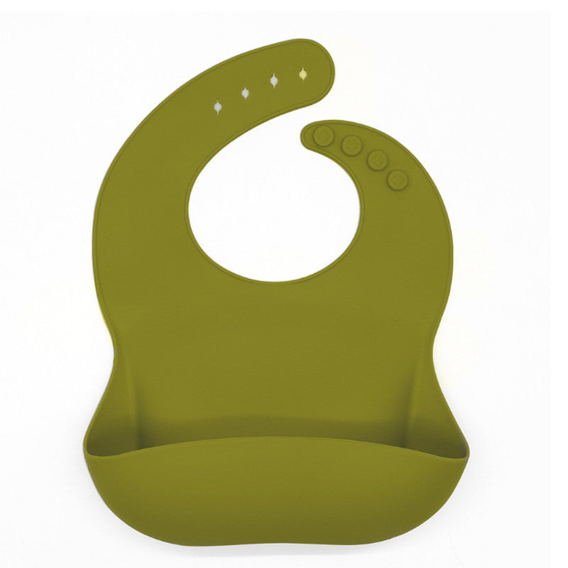 Silicone Baby Bib with Pocket - BPA-Free Waterproof Feeding Bib