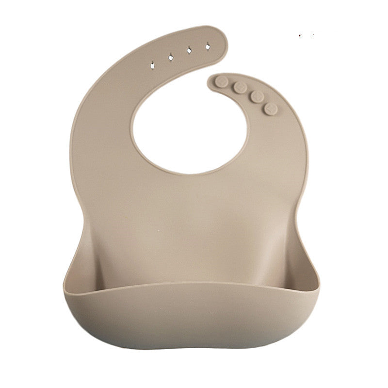 Silicone Baby Bib with Pocket - BPA-Free Waterproof Feeding Bib