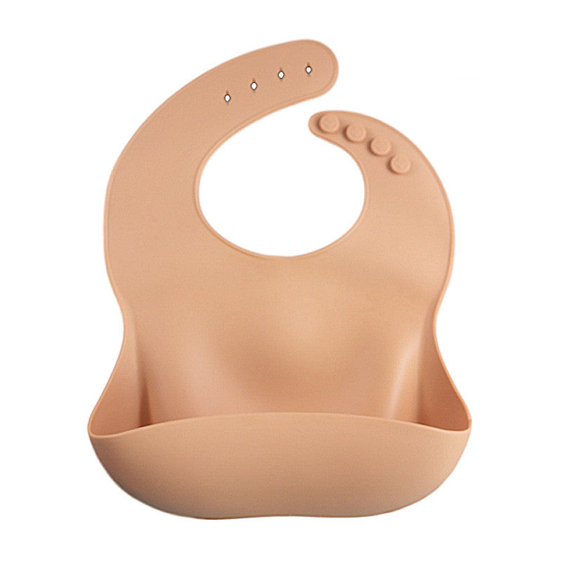 Silicone Baby Bib with Pocket - BPA-Free Waterproof Feeding Bib