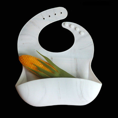 Silicone Baby Bib with Pocket - BPA-Free Waterproof Feeding Bib
