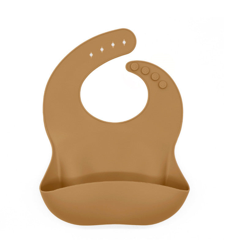 Silicone Baby Bib with Pocket - BPA-Free Waterproof Feeding Bib