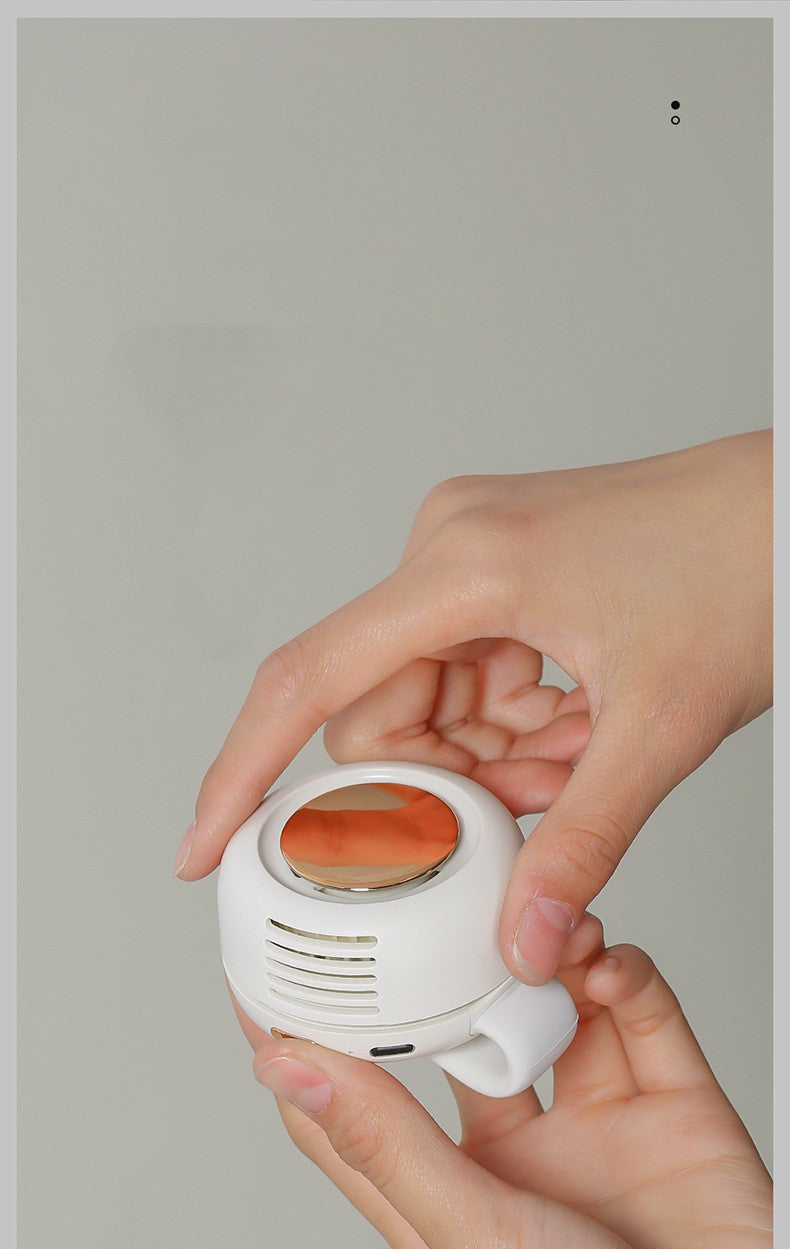 New Waist Hanging Small Whirlwind Fan Small Mini Mute USB Rechargeable Lazy Portable Portable Can Hang Waist