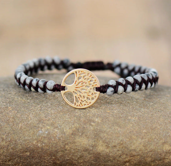 Natural Agate Beads, Hand-woven Yoga Friendship Lover Bracelet