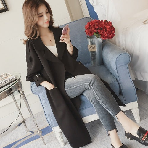 Women'S Tooling Trench Coat Loose Mid-Length