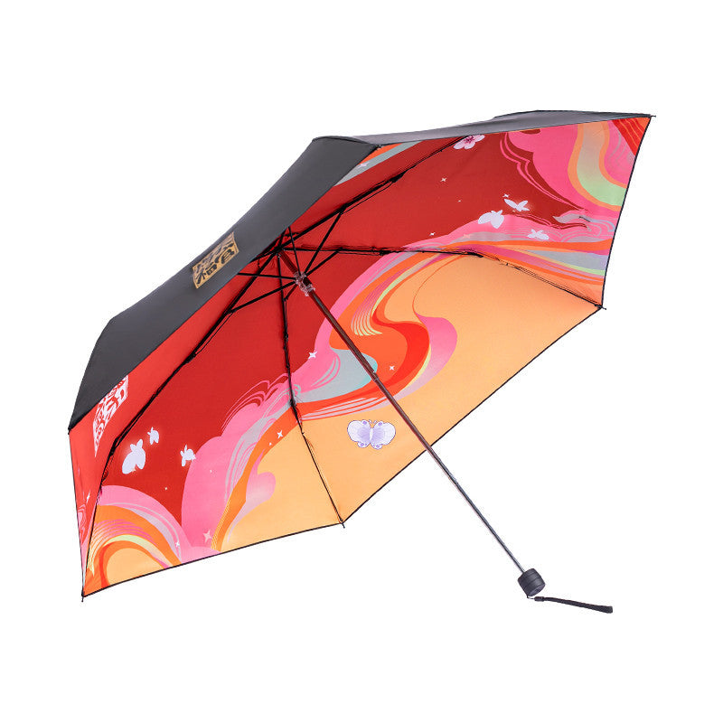 Japanese-Styled "Retro Sun" Dual-use Folding Umbrella