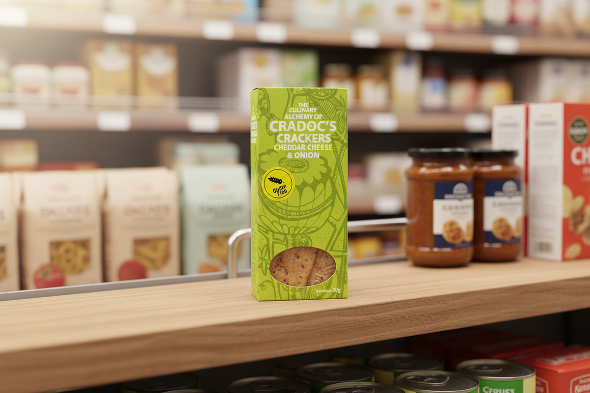6 x Cradoc's Cheddar & Onion Chutney Crackers - 80g