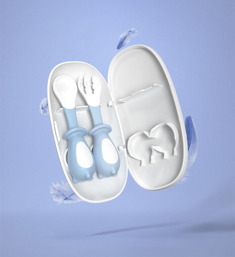 Penna Baby Training Fork & Spoon Set - Easy Learn-to-Eat Tableware