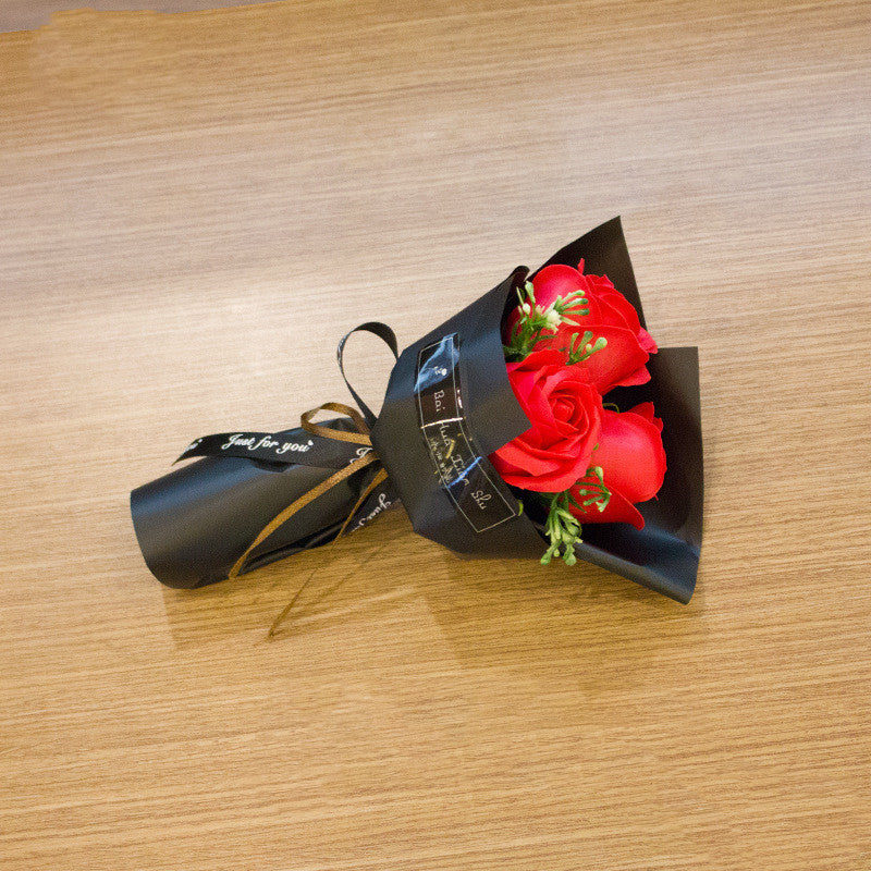 3 Soap Roses Bouquet Simulation Flower Chinese Valentine's Day Gift For Mother