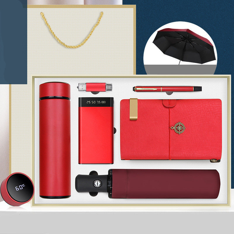 Executive Business Gift Set - Umbrella, Notebook & Thermos