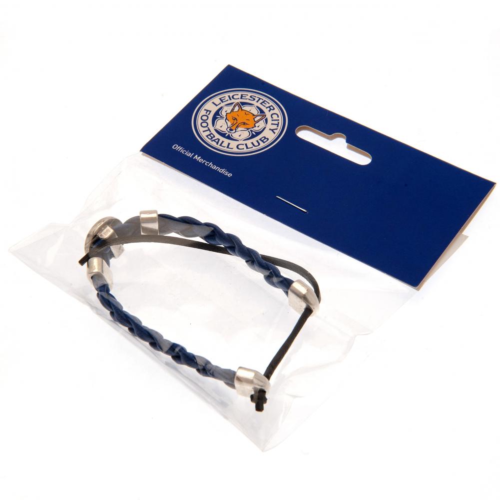 Leicester City FC Adjustable PU Slider Bracelet with Zamak Crest