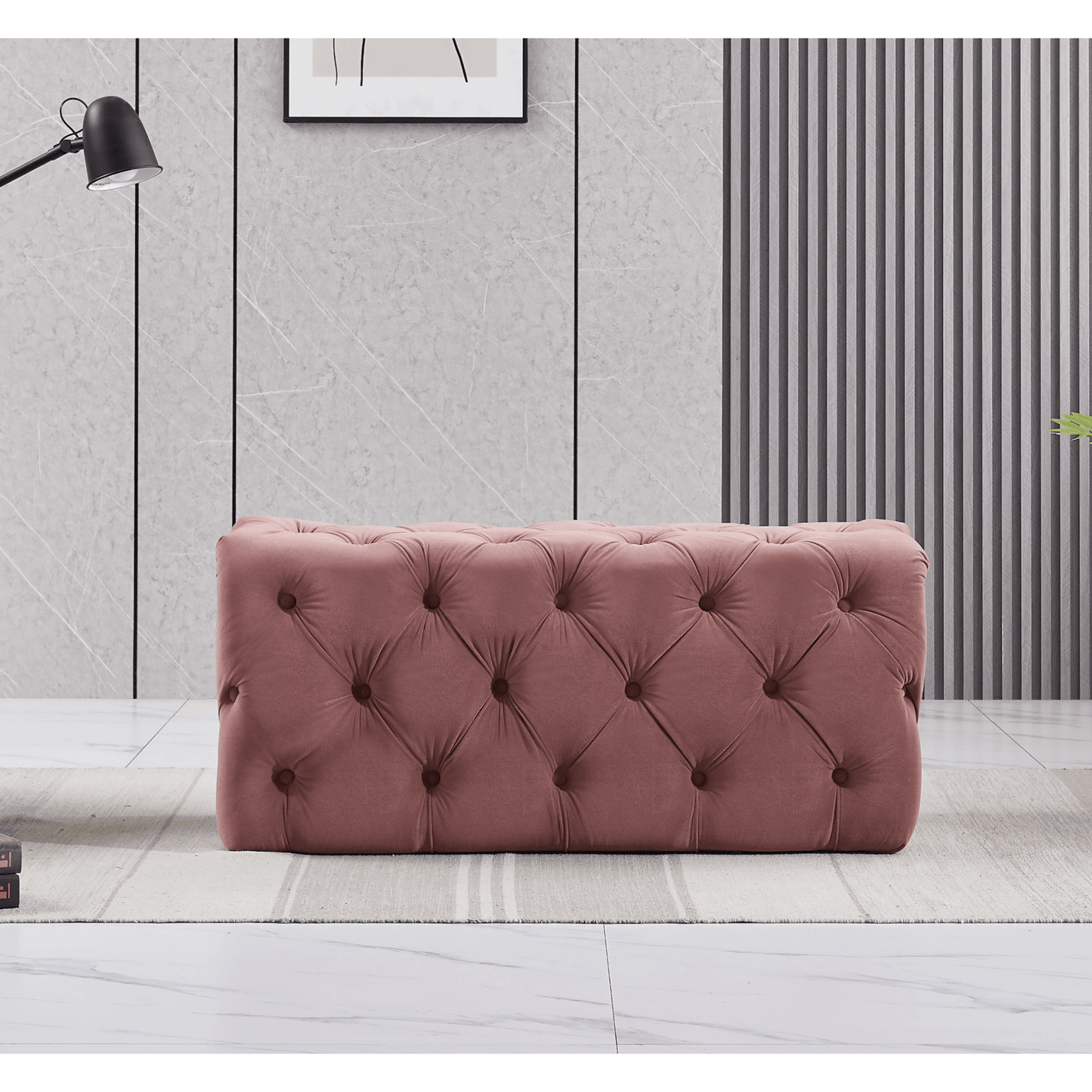 Melia Velvet Ottoman Bench