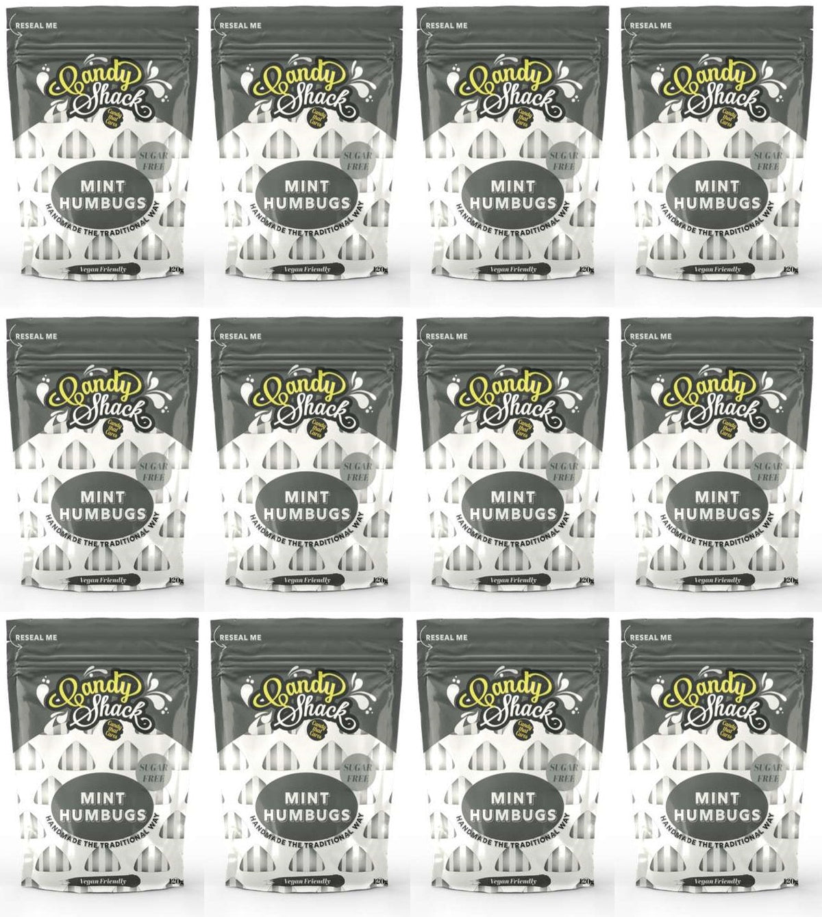 12 x Candyshack Sugar Free Mint Humbugs - 120g