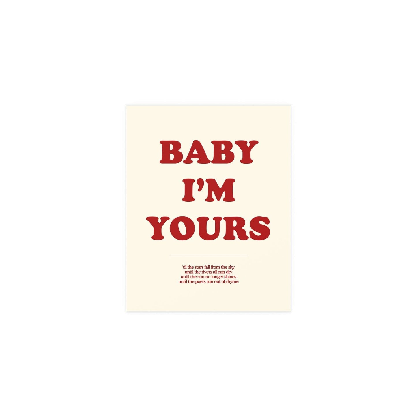 Baby I'm Yours (Off-white & red)