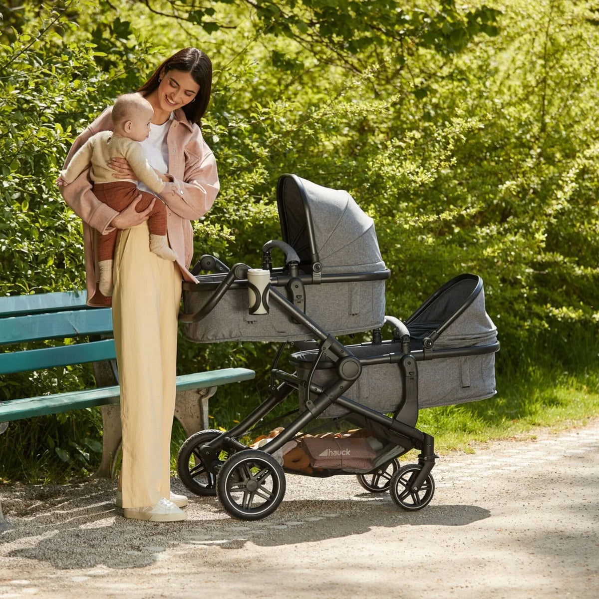 Hauck Atlantic Twin Double Stroller - Grey