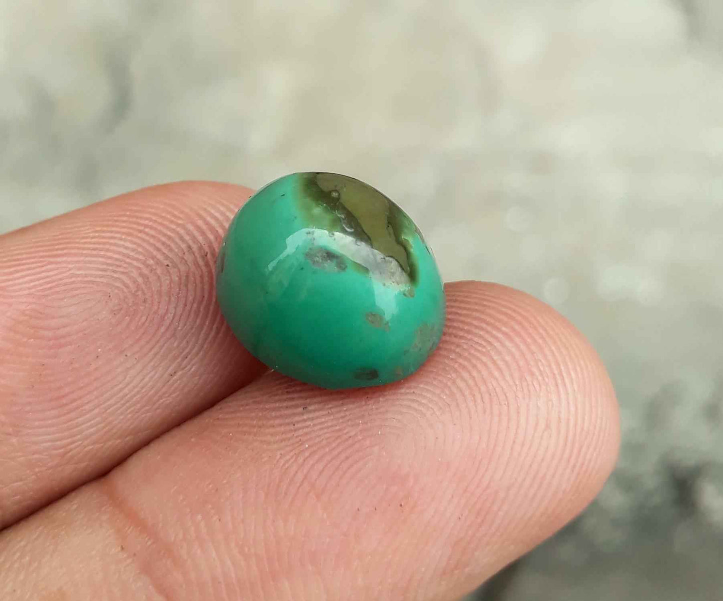 9.15ct Natural Turquoise, Green Matrix Turquoise,Oval Shape, Real Firoza Stone,Dimensions -14 x 12mm