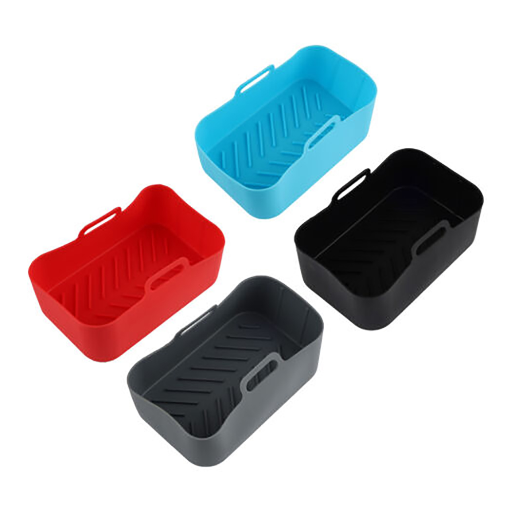 2PCS Square Silicone Pot For NINJA Air Fryer Kitchen BBQ Plate Heating Baking UK