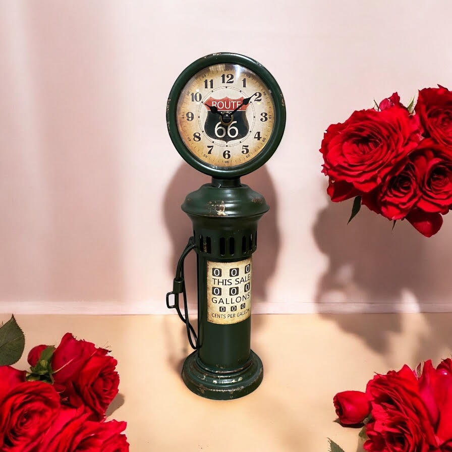 37CM TABLE CLOCK - Gasoline Pump Design