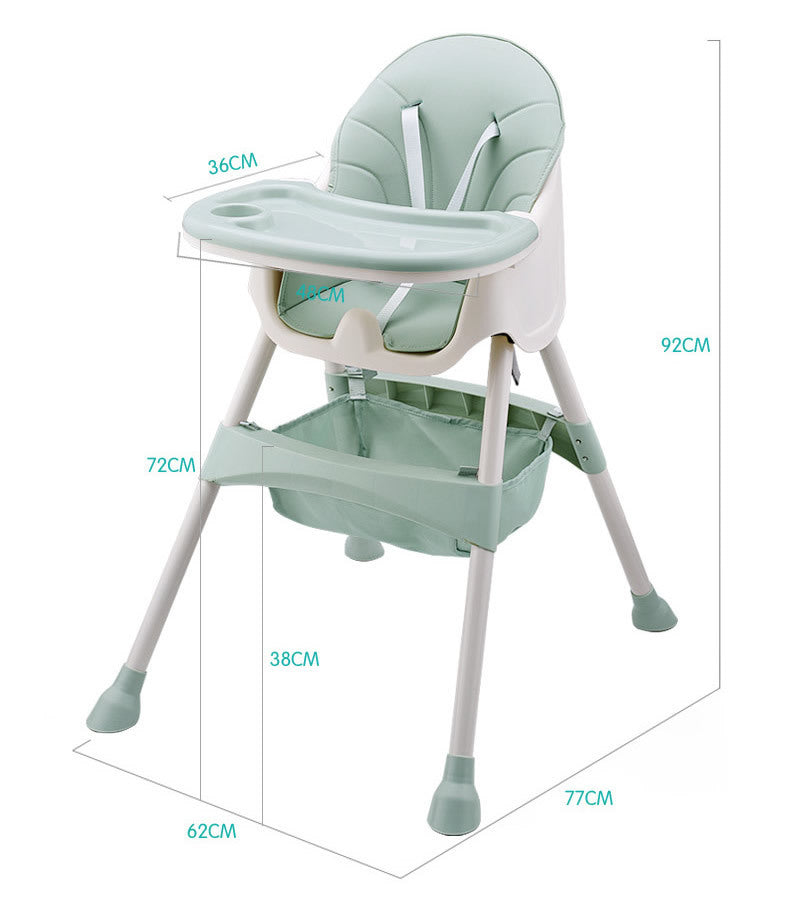 PeliKKan PP Children's High Chair - Adjustable Portable Baby Feeding Seat