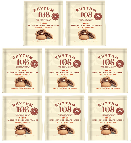 8 x Rhythm 108 Hazelnut Choc Praline Filled Share Bag - 135g