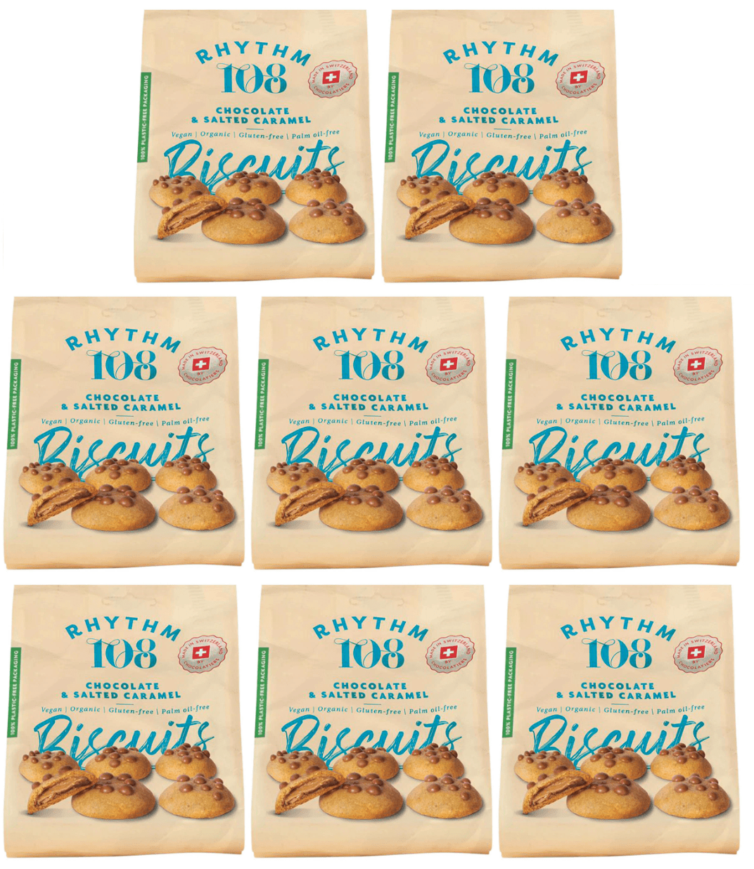 8 x Rhythm 108 Salted Caramel Filled Biscuits - 135g